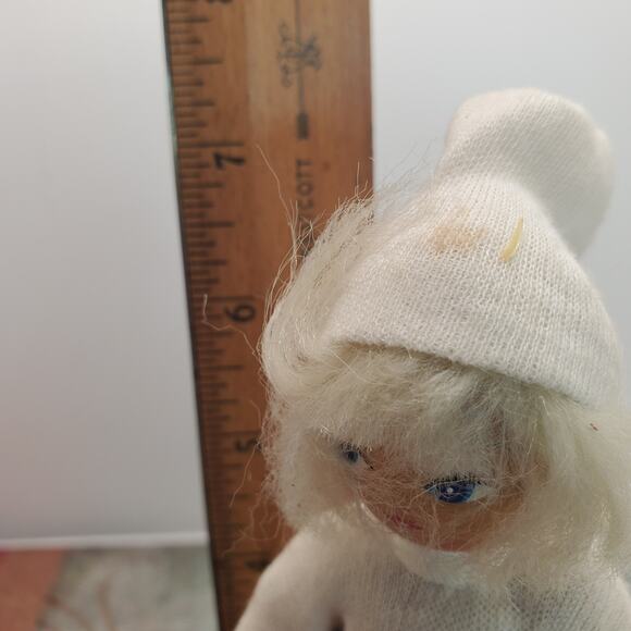Vintage Polish Wooden Peg Doll 1950s Hat Skirt Jointed Collectible Doll 7 Inch - Picture 5 of 11